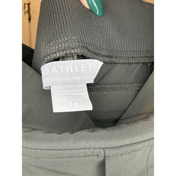 Athleta Brooklyn Ankle Pants Olive Green Stretch Casual Activewear 14 Large - Picture 4 of 7